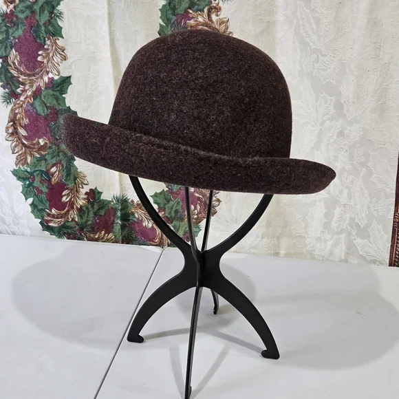 Vintage Brown PLATANIA Women's 100% Wool Hat - Made In Italy 🇮🇹 - Picture 5 of 5